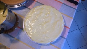 torta di pan di spagna alla crema