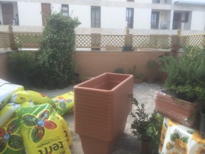 posizionare tutto il materiale nel terrazzo