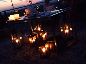 cena romantica con vista