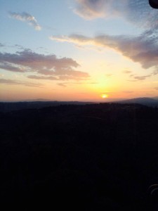 tramonto dalla torre del Chianti